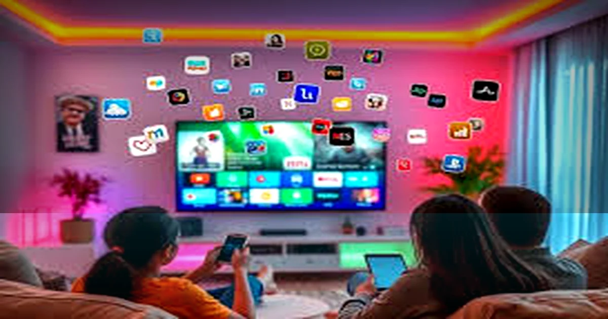 Irish family watching IPTV Ireland on their Smart TV — RTÉ, TG4, Sky Sports